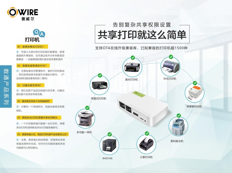 单口/双口有线打印服务器